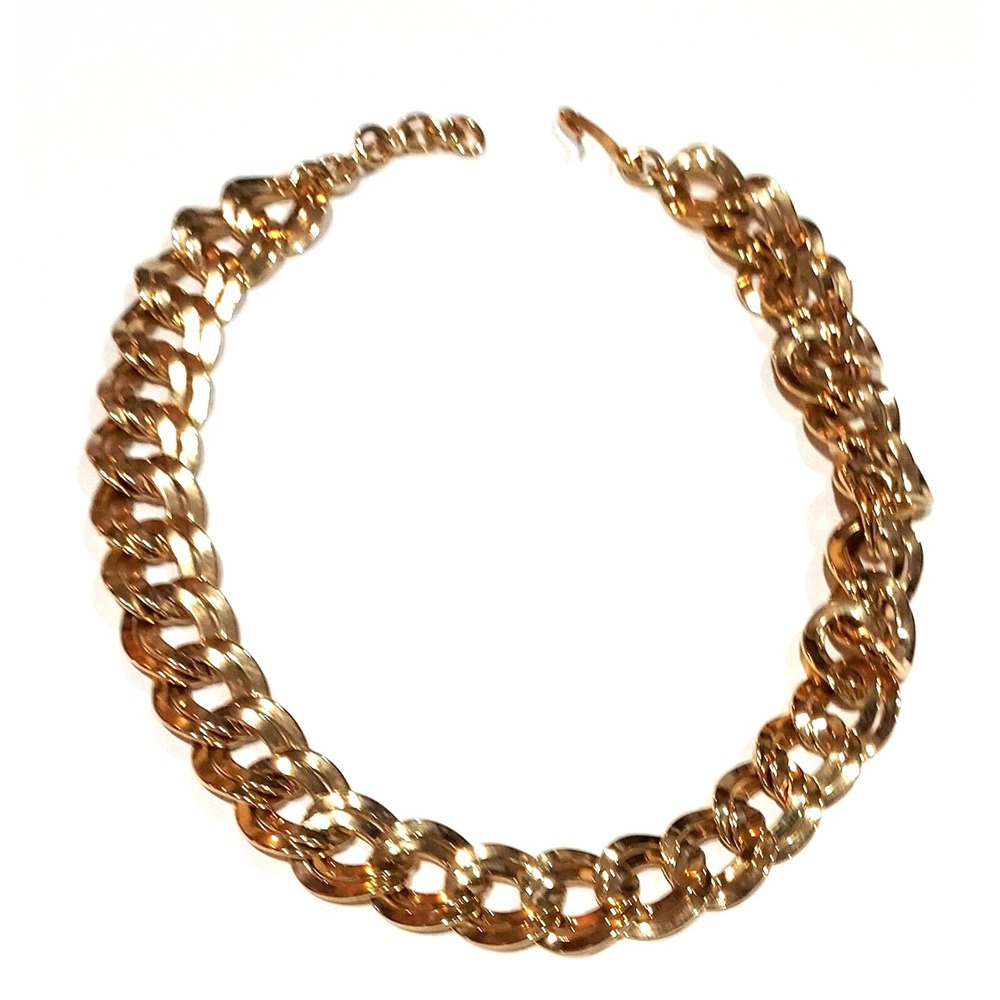 Necklace Monet Double Curb Chain Gold Tone Necklace 19"